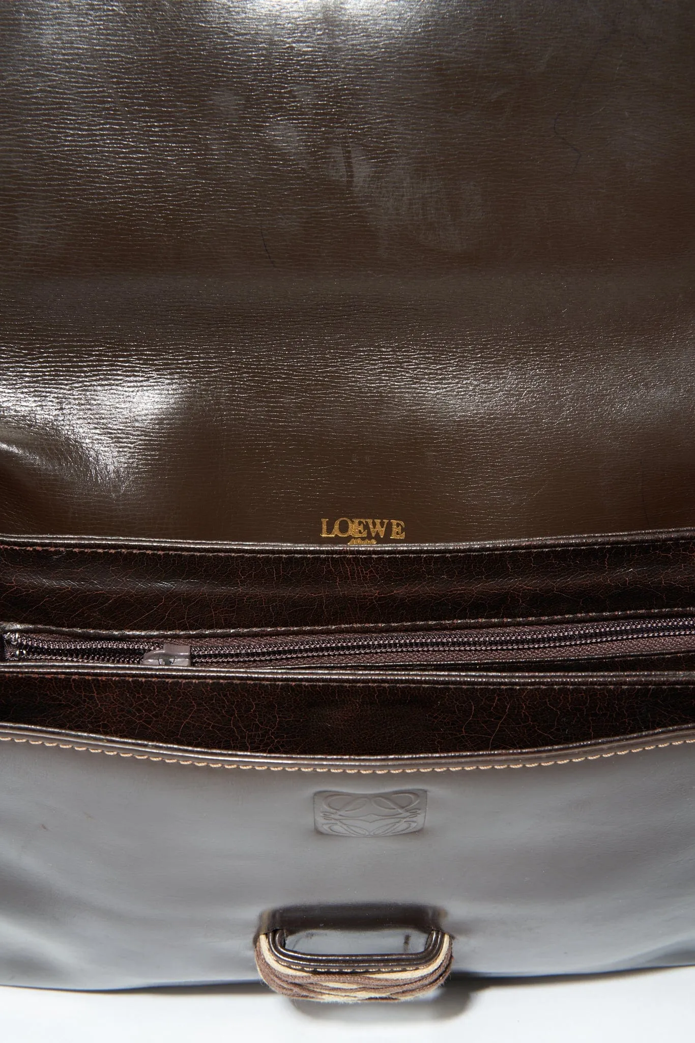 Vintage Loewe Brown Leather Crossbody