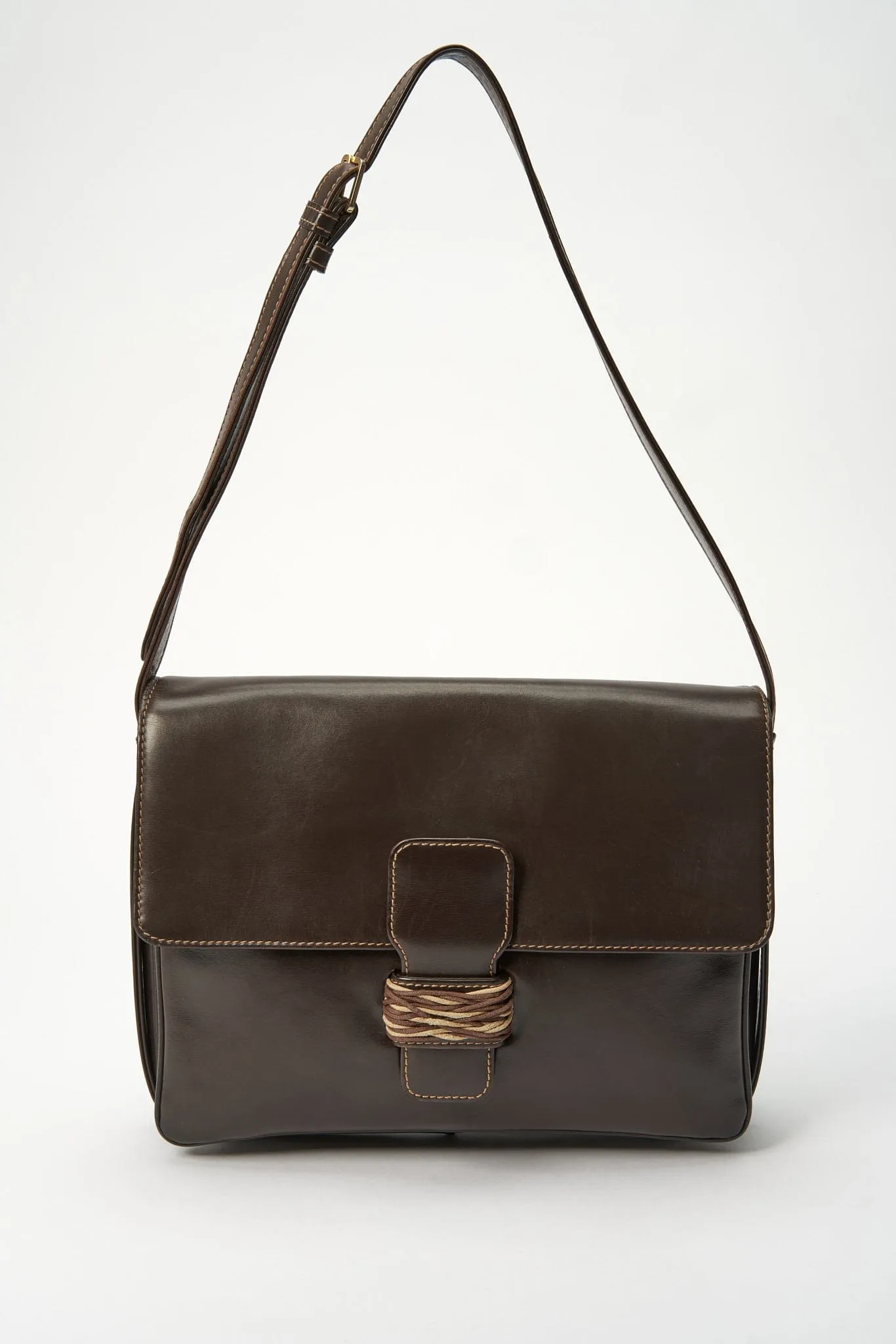 Vintage Loewe Brown Leather Crossbody