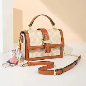 Vintage Printed PVC leather Shoulder Crossbody Bag for women