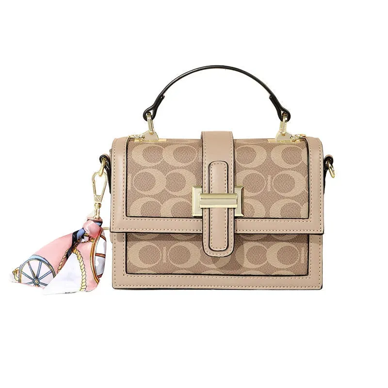 Vintage Printed PVC leather Shoulder Crossbody Bag for women