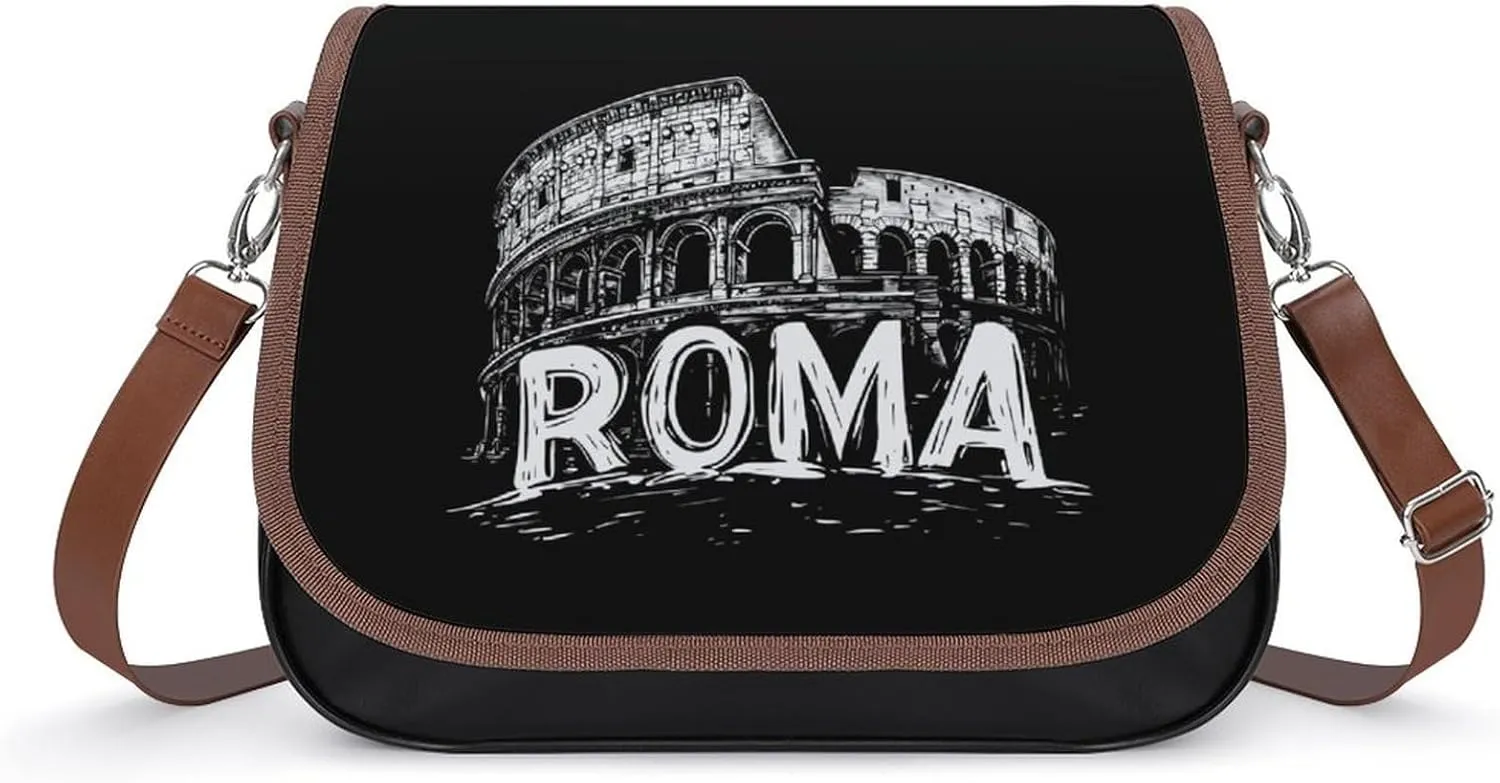 Vintage Roman Architecture Fashion Crossbody Bags Purses for Women Funny Printing Shoulder Handbags Bag