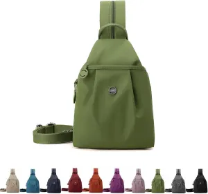 Vovtva Street Lite Chic Versatile Travel Bag, Adjustable Strap Backpack Chest Bags Double Zipper, Sling Crossbody Women