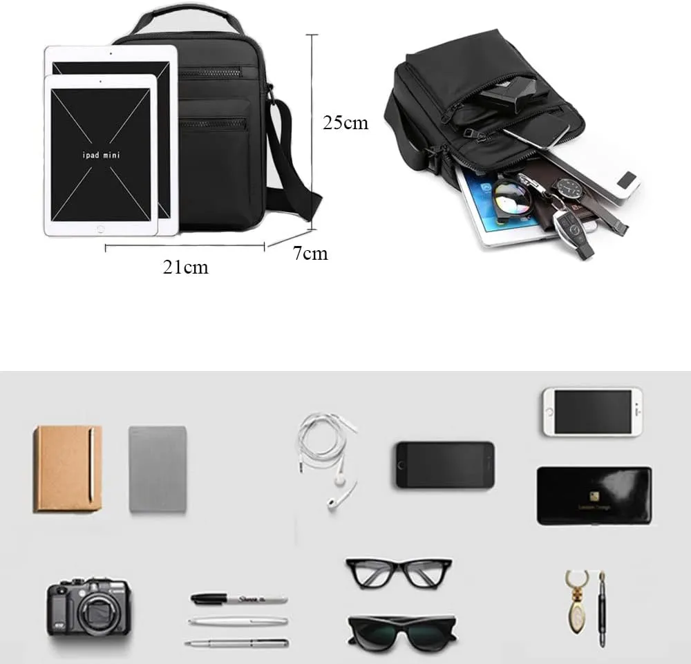 Water Repellent Multiple Pockets Crossbody Bags for Men Travel Phone Shoulder Bags Small Roomy Messenger Bag