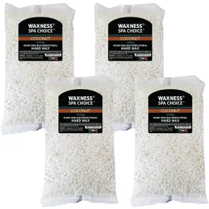 Waxness Spa Choice Rosin Free Multidirectional Hard Wax Coconut - Made in Italy / 2.2 lbs. - 35.27 oz. - 1 kg. Each X 4 Bags = 8.8 Lbs