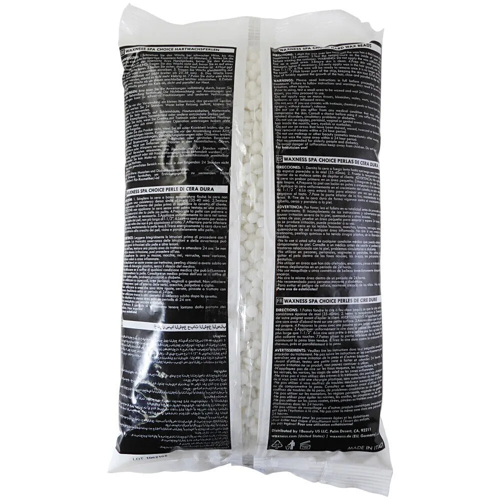 Waxness Spa Choice Rosin Free Multidirectional Hard Wax Coconut - Made in Italy / 2.2 lbs. - 35.27 oz. - 1 kg. Each X 4 Bags = 8.8 Lbs