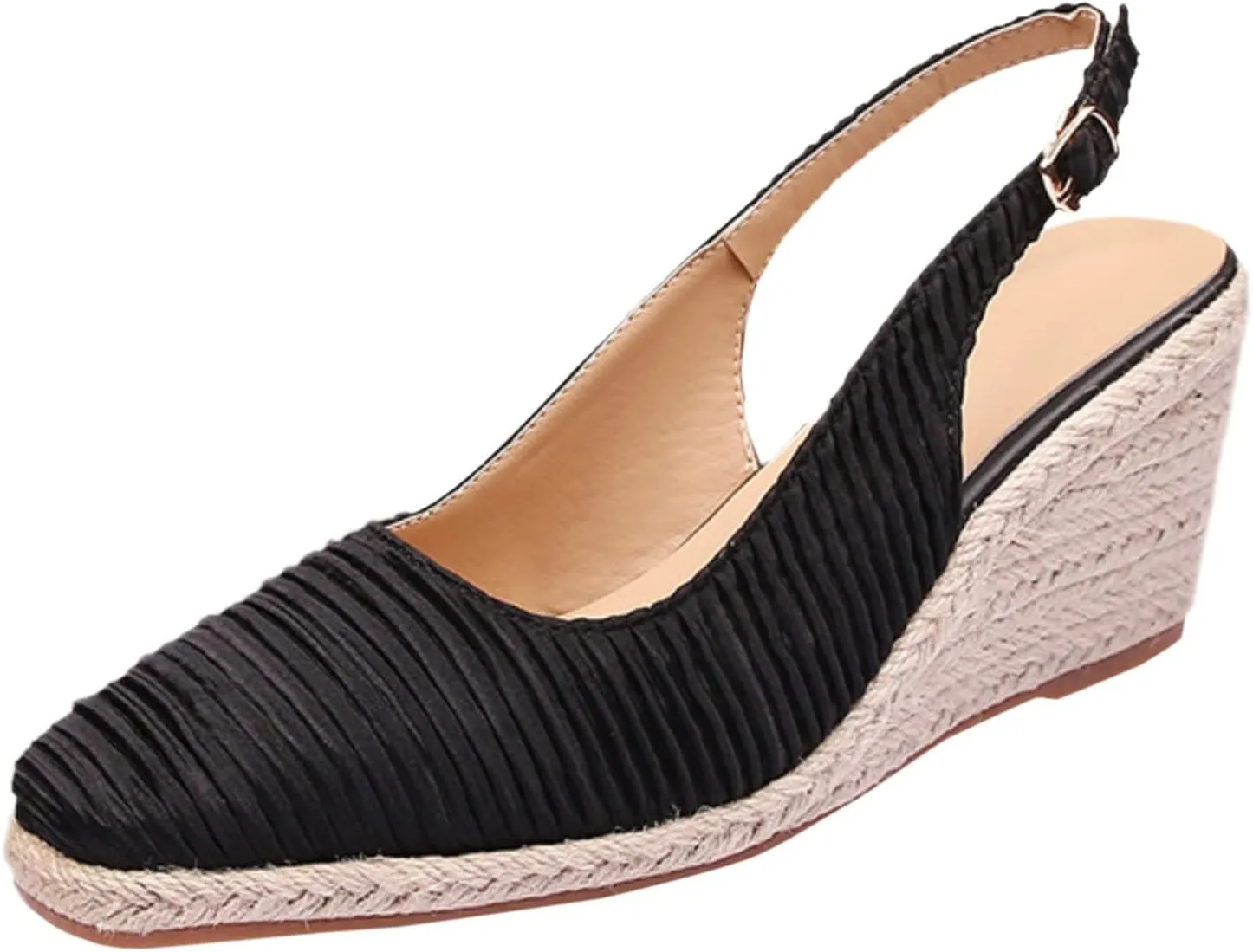 Wedge Sandals for Women 2024 Summer New Cap Toe Wedge Sandals Women Elegant Espadrilles High Heels Straw Fisherman Shoes