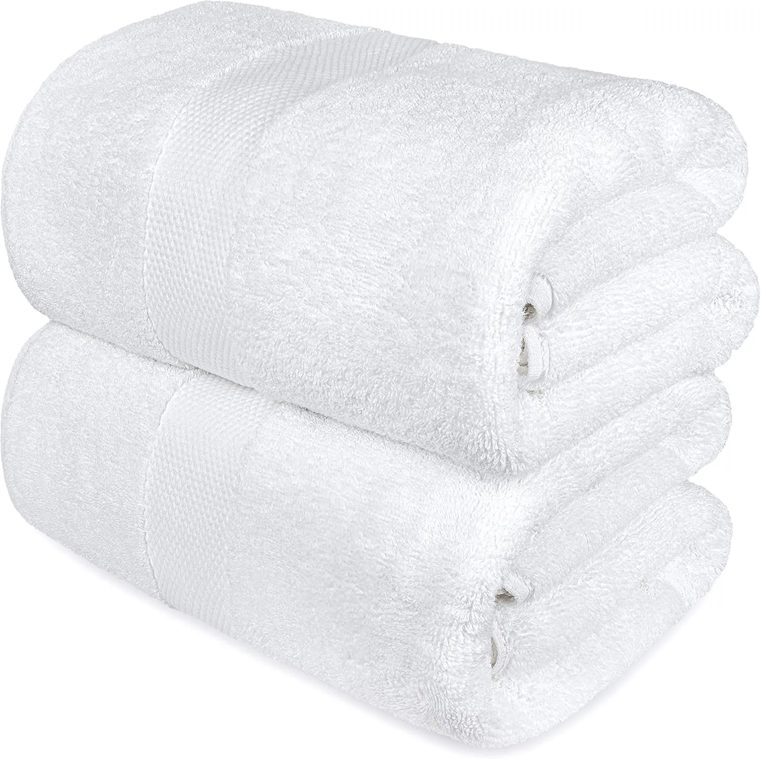 White Bath Towel Set - 100% Cotton Towels for Bathroom by Marriott Hotel (2 Piece Towel Set)