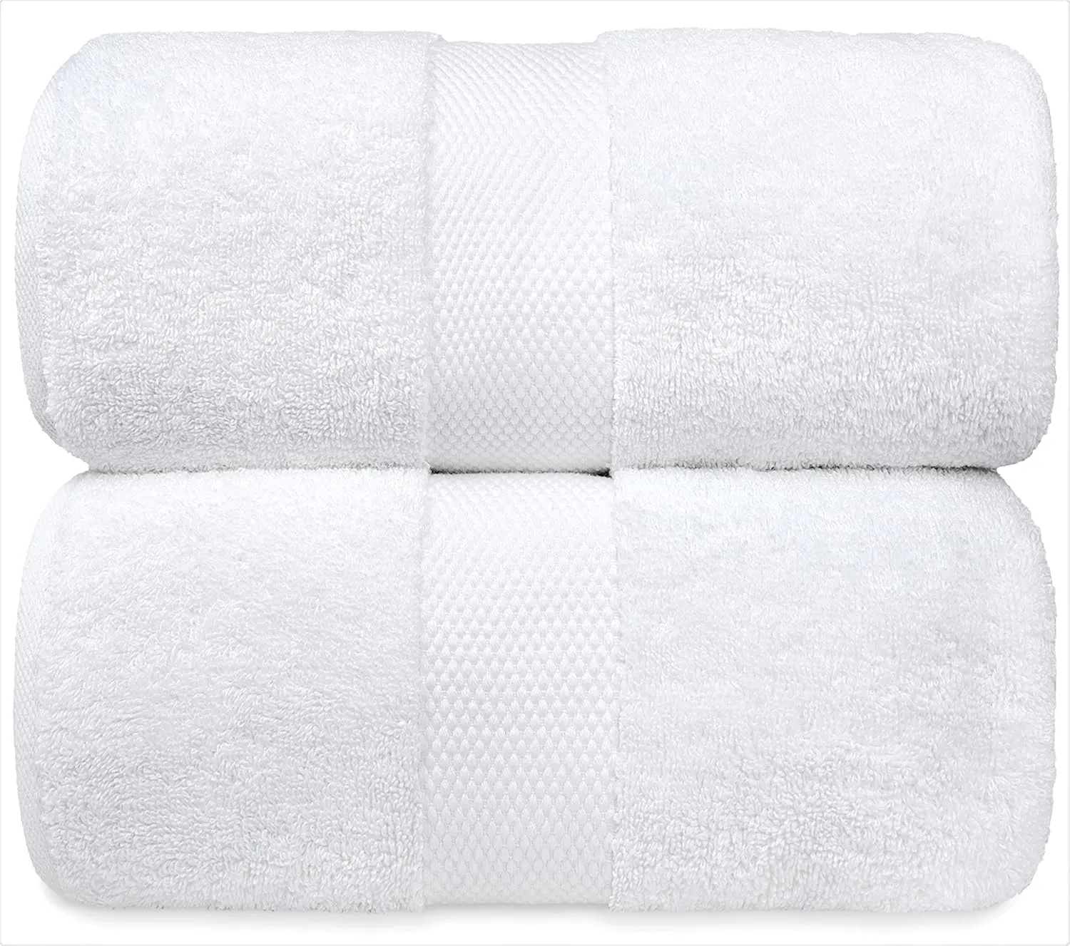 White Bath Towel Set of 2 Pieces - 100% Cotton Towels for Bathroom by Marriott Hotel
