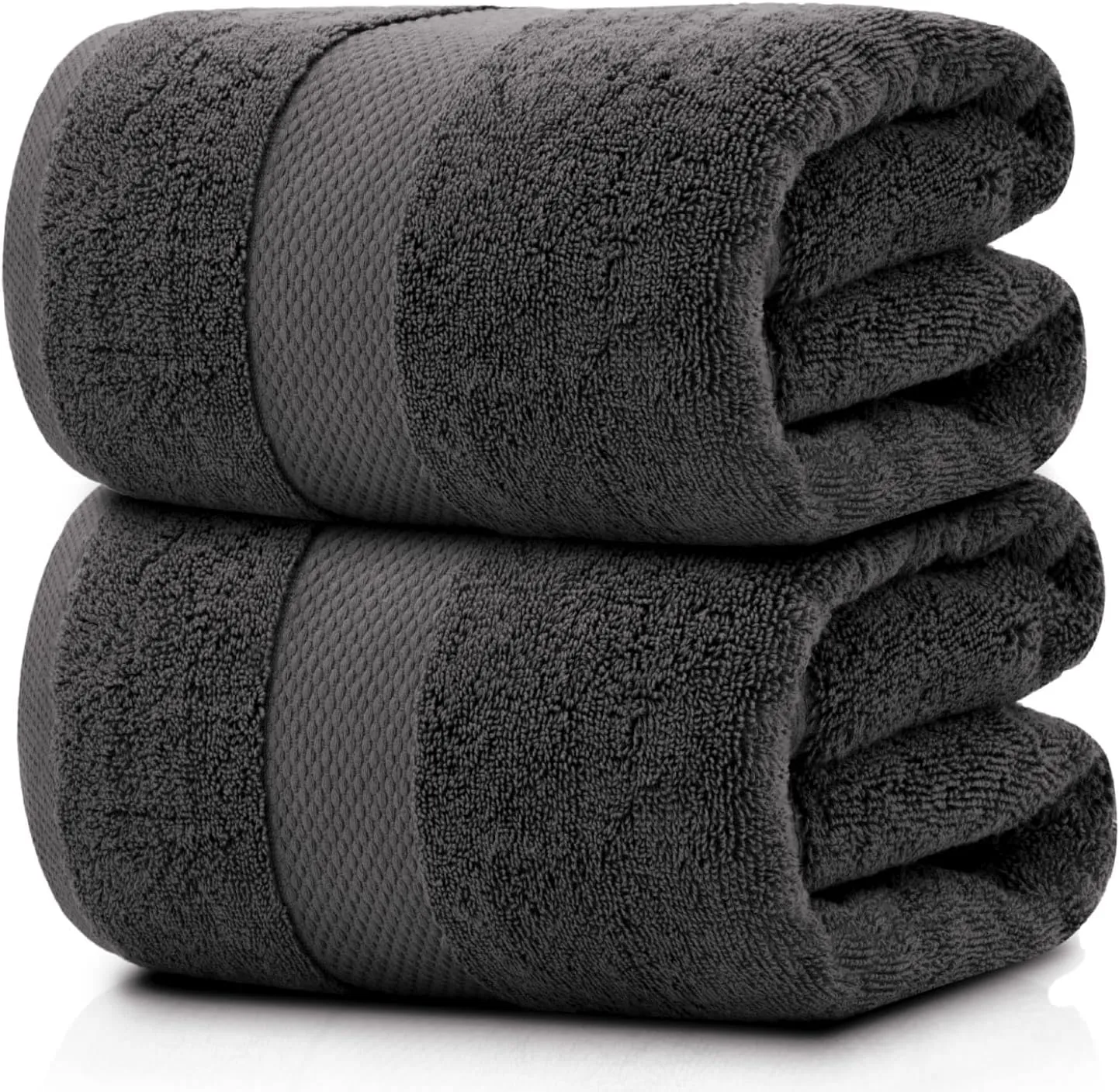 White Classic Luxury Bath Sheets Towels for Adults Extra Large | Highly Absorbent Hotel Collection | 35x70 Inch | 2 Pack (Charcoal Gray)