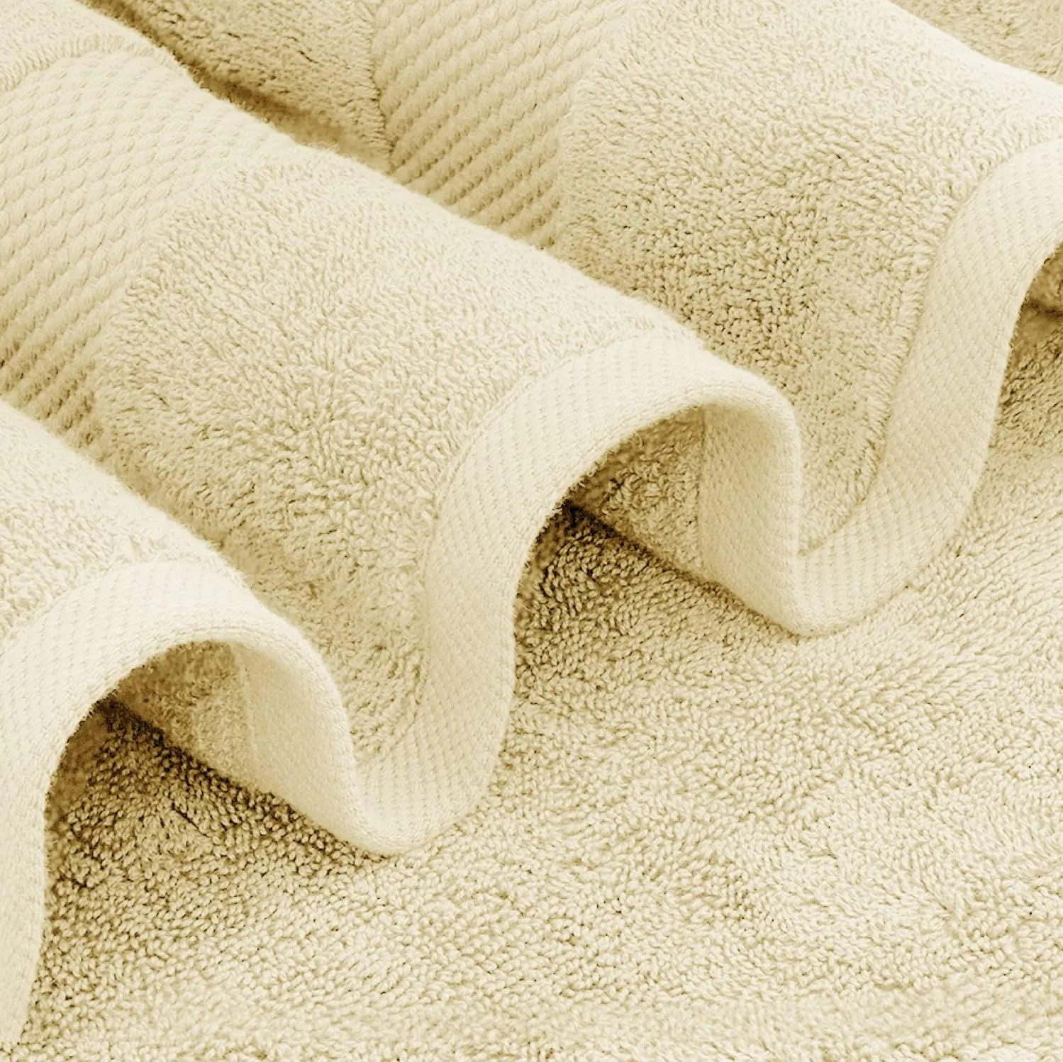 White Classic Luxury Bath Towels Large - Cotton Hotel spa Bathroom Towel |30x56 | 4 Pack | Beige