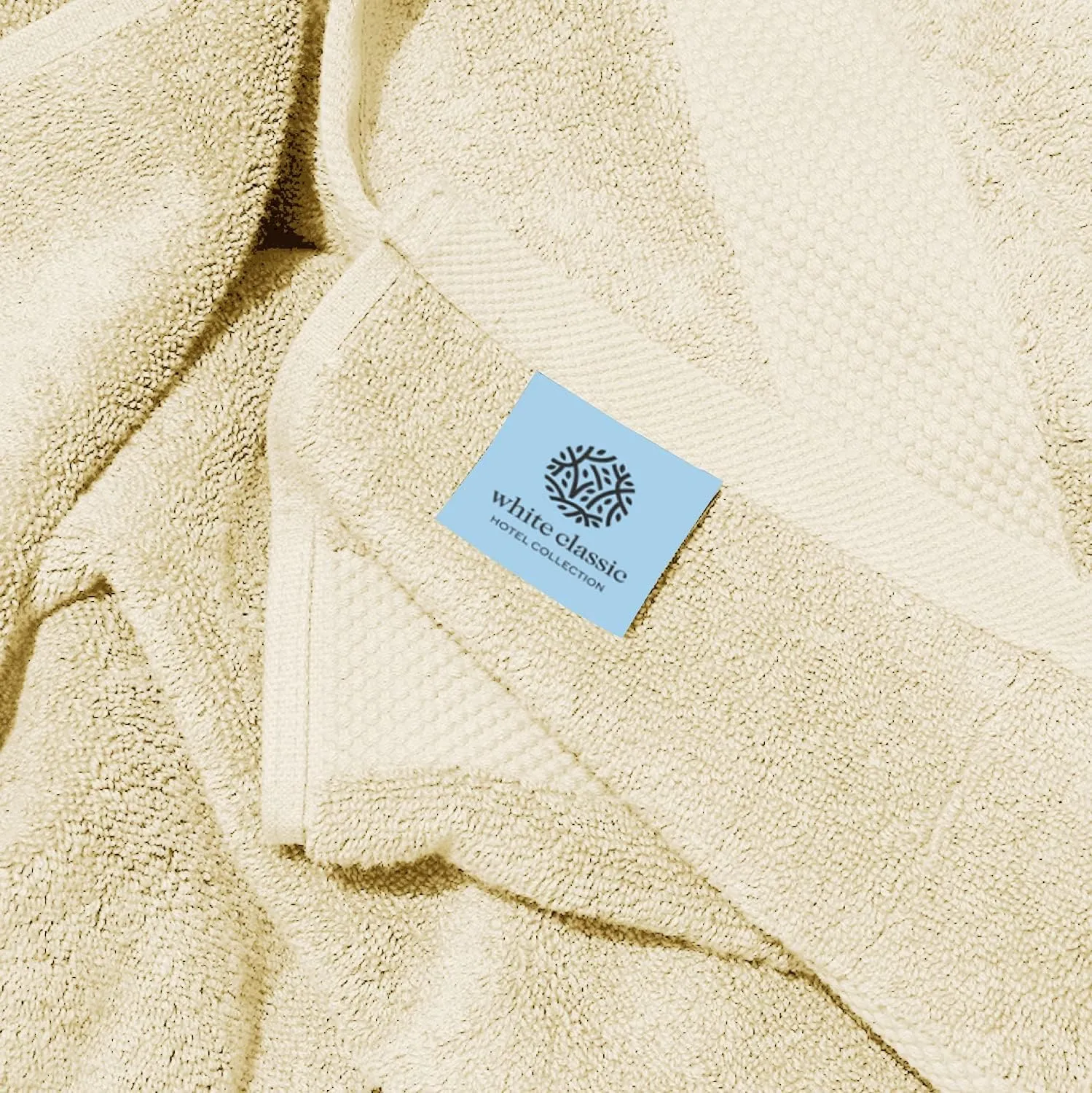 White Classic Luxury Bath Towels Large - Cotton Hotel spa Bathroom Towel |30x56 | 4 Pack | Beige