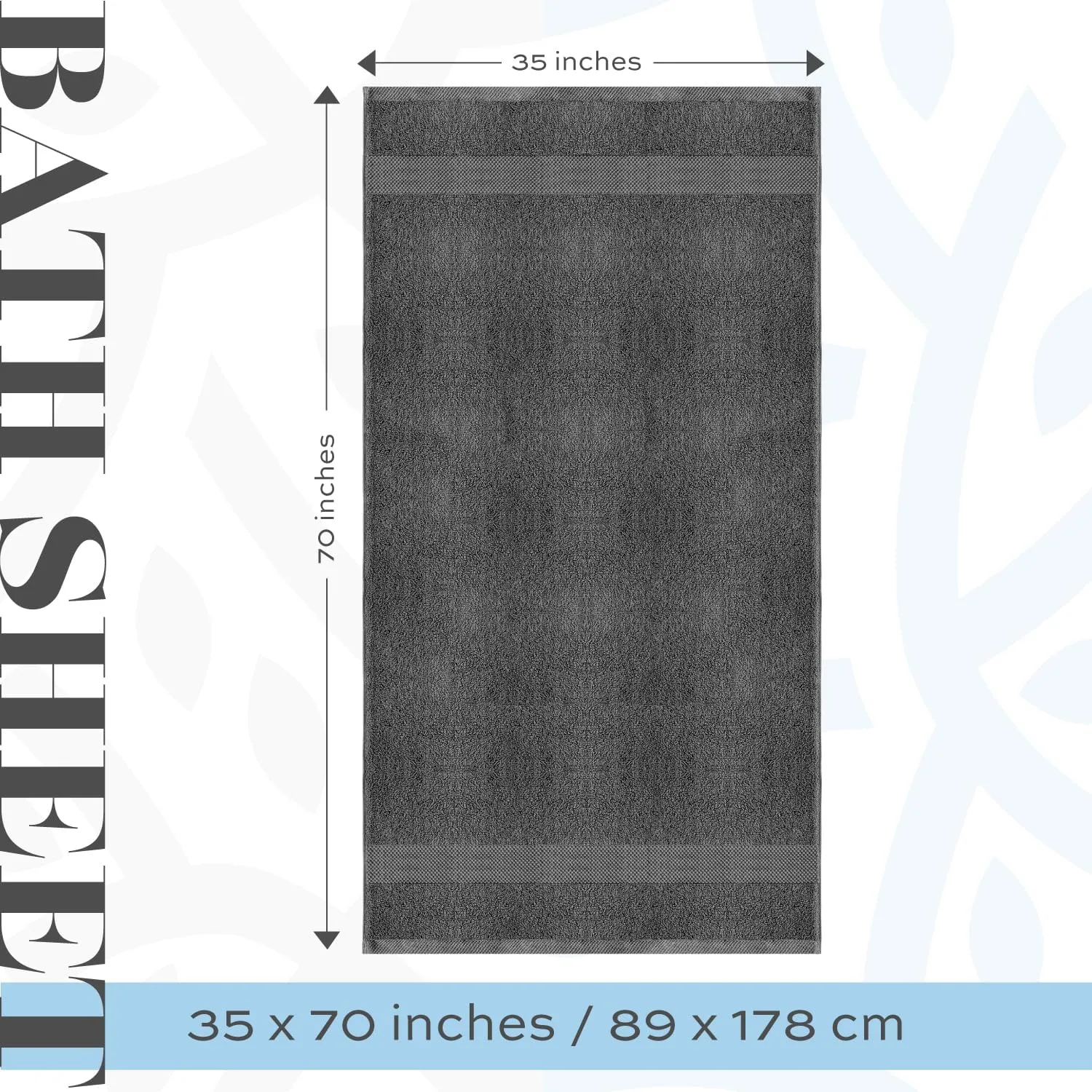 White Classic Luxury Soft Bath Sheet Towels - 650 GSM Cotton Luxury Bath Towels Extra Large 35x70 | Highly Absorbent and Quick Dry | Hotel Quality Extra Large Bath Towels Oversized, Dark Grey, 2 Pack