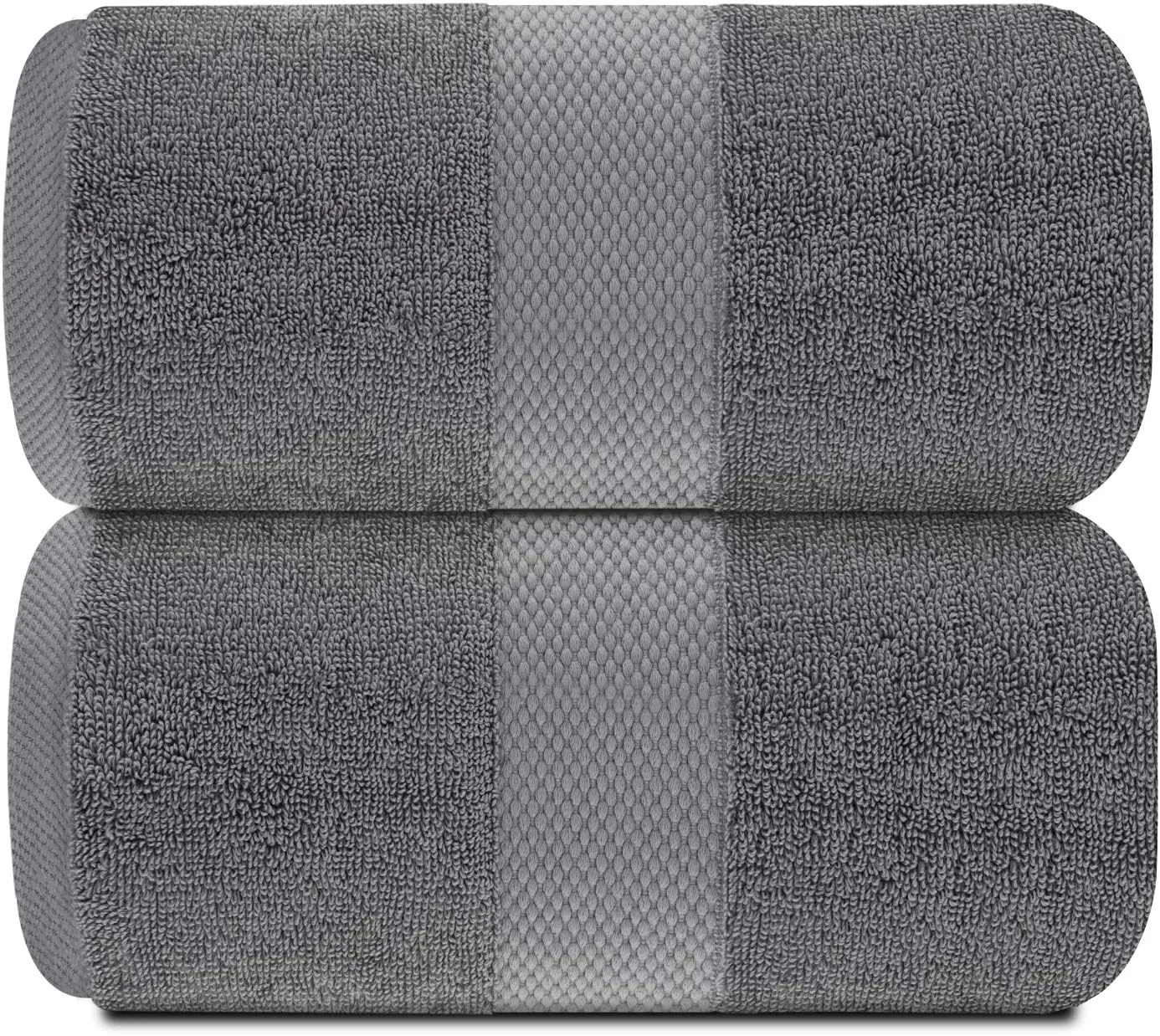 White Classic Luxury Soft Bath Sheet Towels - 650 GSM Cotton Luxury Bath Towels Extra Large 35x70 | Highly Absorbent and Quick Dry | Hotel Quality Extra Large Bath Towels Oversized, Dark Grey, 2 Pack
