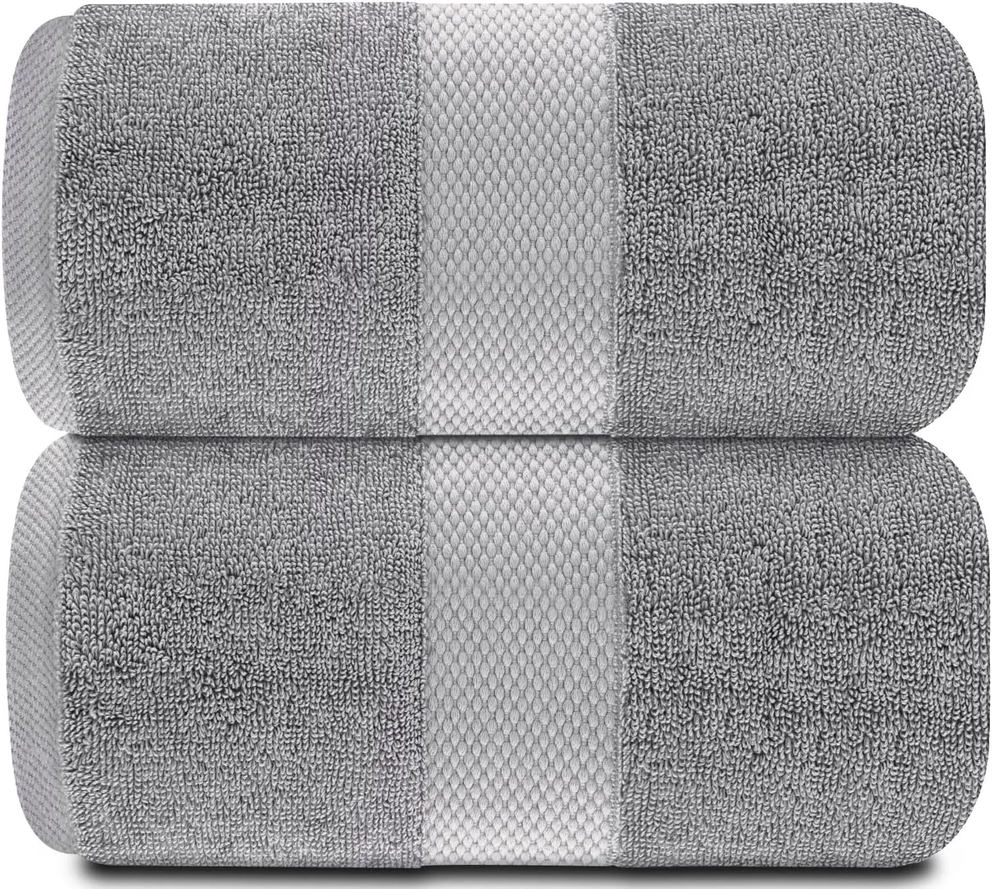 White Classic Luxury Soft Bath Sheet Towels - 650 GSM Cotton Luxury Bath Towels Extra Large 35x70 | Highly Absorbent and Quick Dry | Hotel Quality Extra Large Bath Towels Oversized, Light Grey, 2 Pack