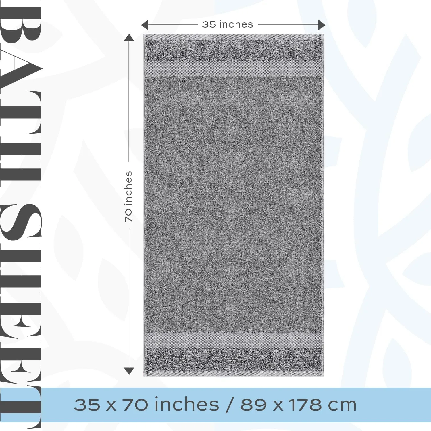 White Classic Luxury Soft Bath Sheet Towels - 650 GSM Cotton Luxury Bath Towels Extra Large 35x70 | Highly Absorbent and Quick Dry | Hotel Quality Extra Large Bath Towels Oversized, Light Grey, 2 Pack