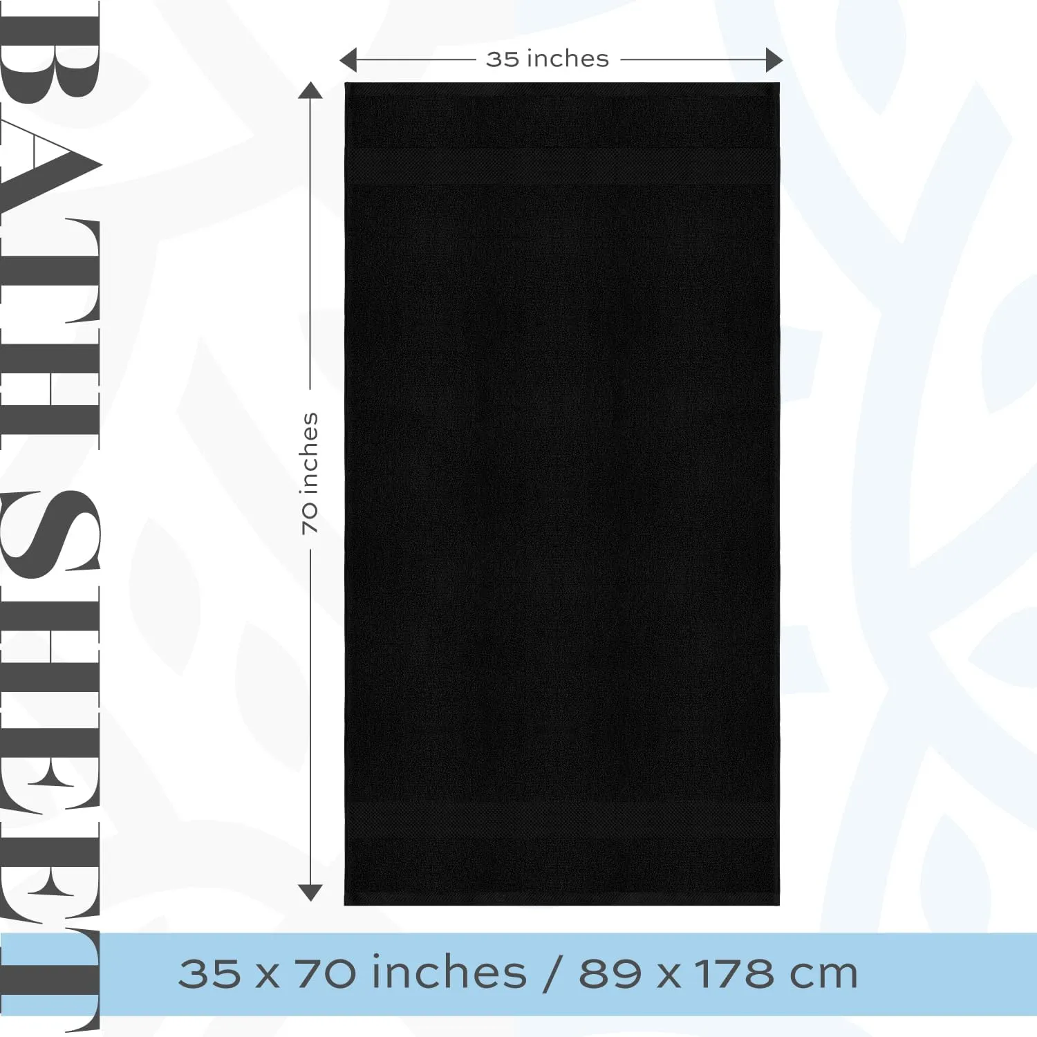 White Classic Luxury Soft Black Bath Sheet Towels - 650 GSM Cotton Luxury Bath Towels Extra Large 35x70 | Highly Absorbent and Quick Dry | Hotel Collection Extra Large Bath Towels Oversized, 2 Pack