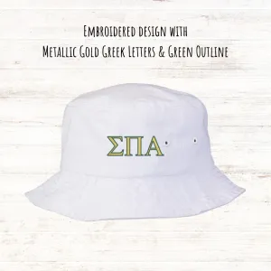 White ELLA Embroidered Bucket Hat