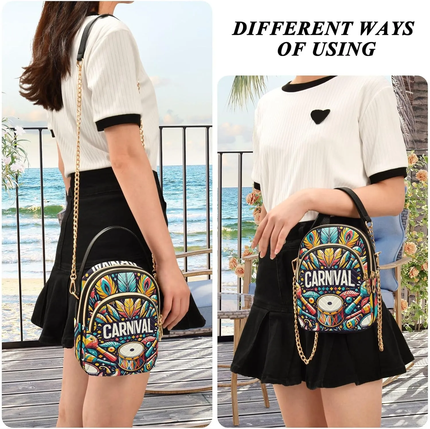 Winter Cute Scottish Cow Fashion Crossbody Bags for Women Chain Crossbody Bag