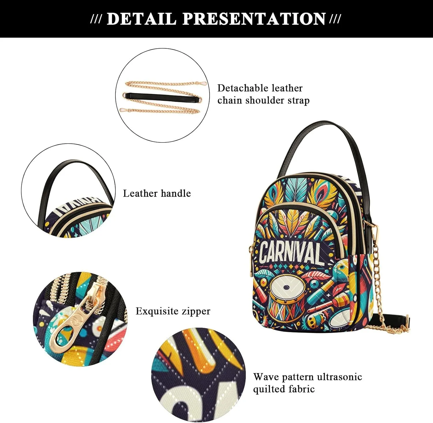 Winter Cute Scottish Cow Fashion Crossbody Bags for Women Chain Crossbody Bag