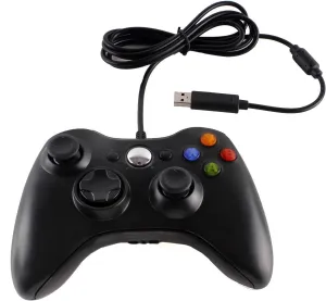 Wired USB Game Controller Gamepad Game Joystick Joypad for Microsoft Xbox 360/Slim & Windows PC (Black)