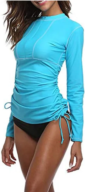 Women's 50  UV Sunscreen Long Sleeve Sunscreen Swimsuit Top Zipper Jacket Wetsuit