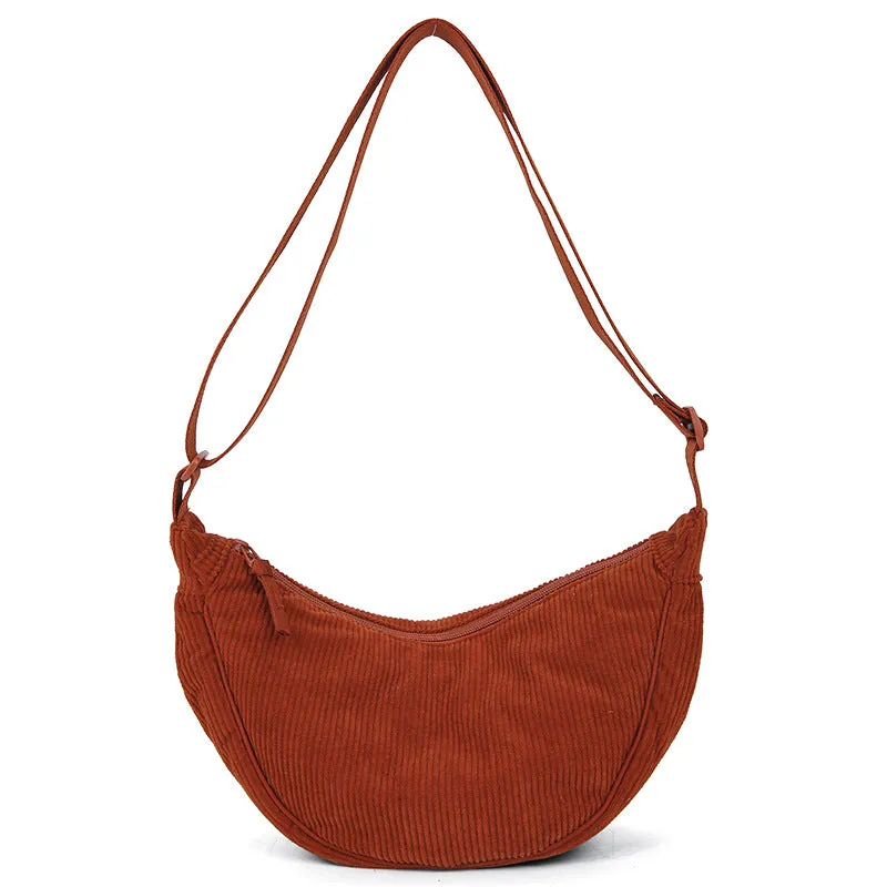 Women's Creative Dumpling Corduroy Hand Holding Crossbody Bags