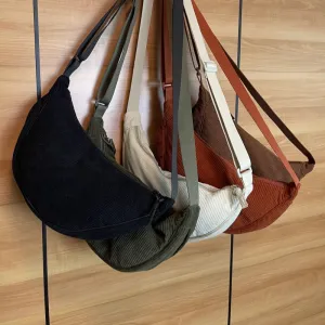 Women's Creative Dumpling Corduroy Hand Holding Crossbody Bags