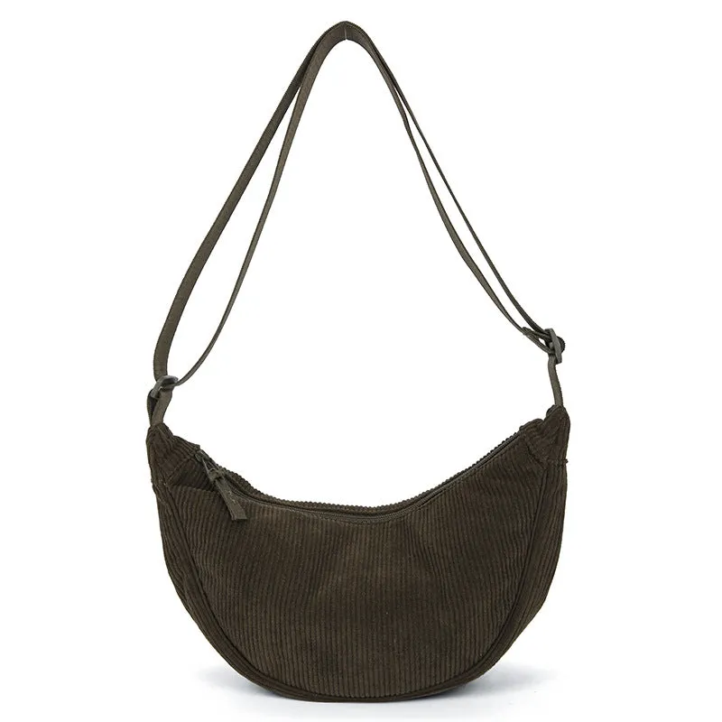 Women's Creative Dumpling Corduroy Hand Holding Crossbody Bags