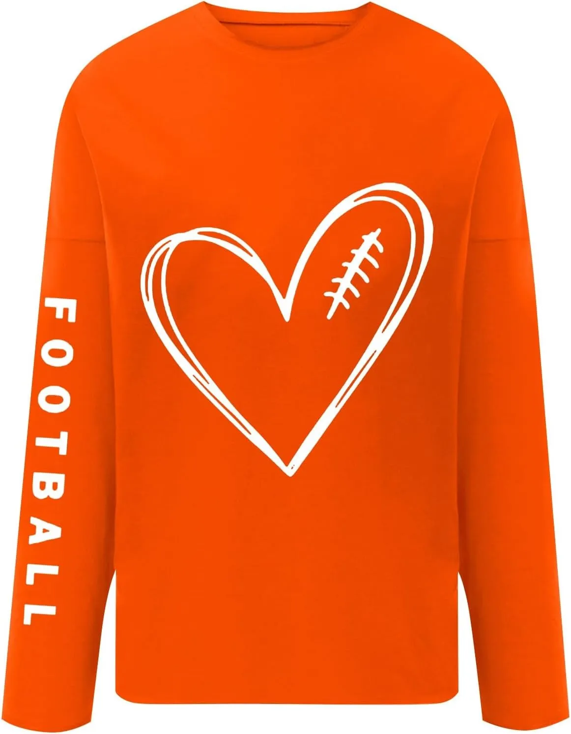 Womens Football Sequin Y2k Sweatshirt Lover Gift Loose Casual Long Sleeve Sweatshirt Tops Football Rugby Game Day
