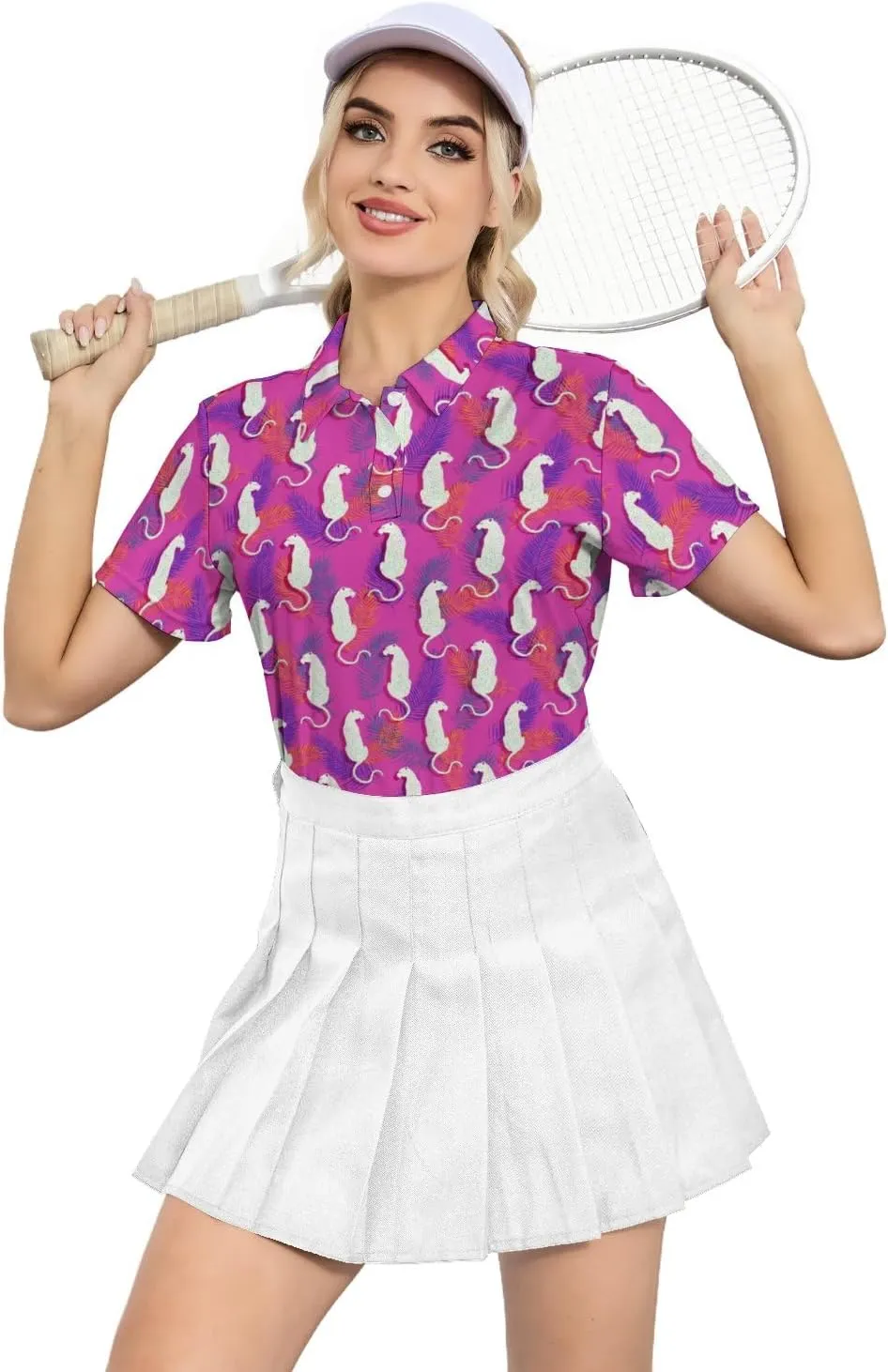 Women's Golf Shirts Dry Fit Moisture Wicking Polo Shirt Casual Short Sleeve Tennis Shirts