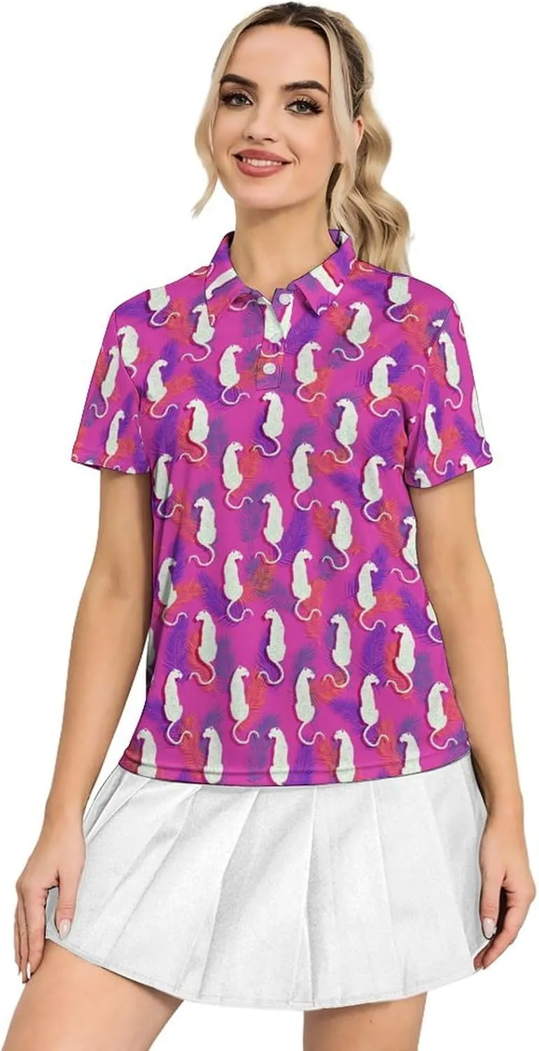 Women's Golf Shirts Dry Fit Moisture Wicking Polo Shirt Casual Short Sleeve Tennis Shirts