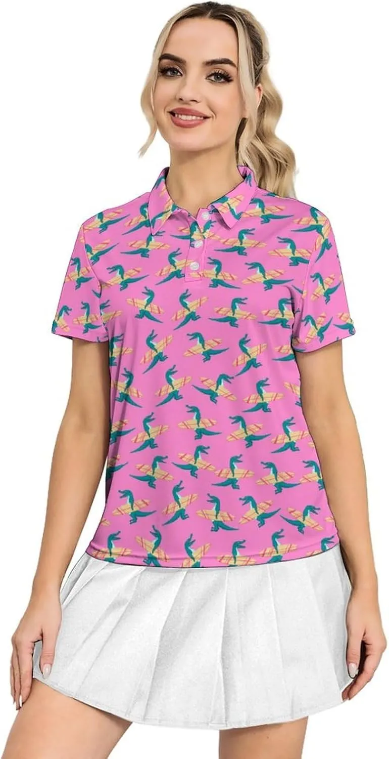 Women's Golf Shirts Dry Fit Moisture Wicking Polo Shirt Casual Short Sleeve Tennis Shirts