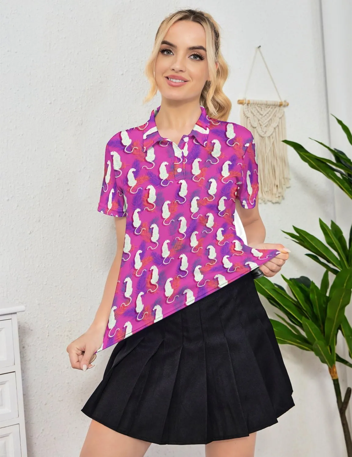 Women's Golf Shirts Dry Fit Moisture Wicking Polo Shirt Casual Short Sleeve Tennis Shirts
