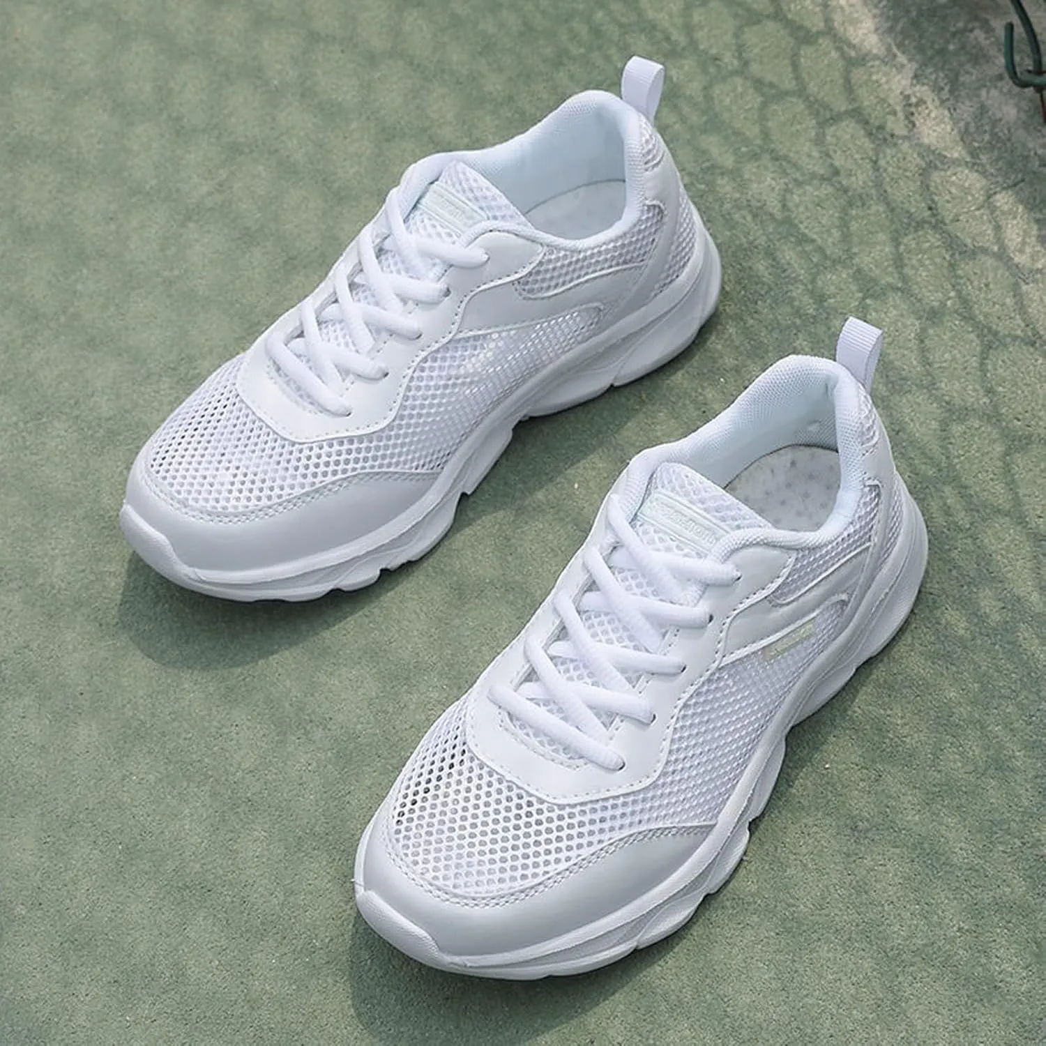 Women's Summer Fashion Mesh Perforated Breathable Sports Shoes Non Slip Casual Comfortable Classic Nylon Sneaker Womens