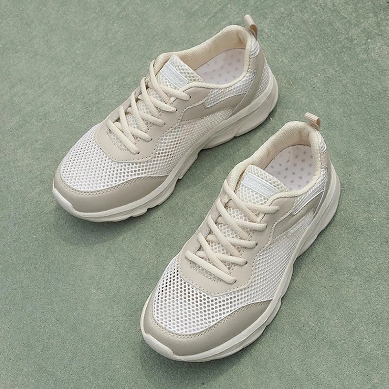 Women's Summer Fashion Mesh Perforated Breathable Sports Shoes Non Slip Casual Comfortable Classic Nylon Sneaker Womens