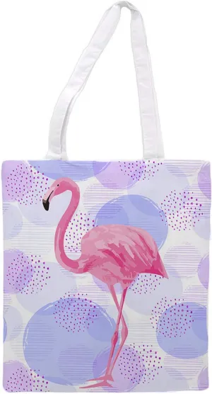 Womens Tote bag - Flamingo with colorful flowers - Sports Gym Lunch Yoga Shopping Travel Bag Washable - 1.47X0.98 Ft
