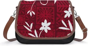 Women'S Travel Crossbody Bag, Polynesian Elegant Pattern Design, Small Leather Bag Custom Pattern