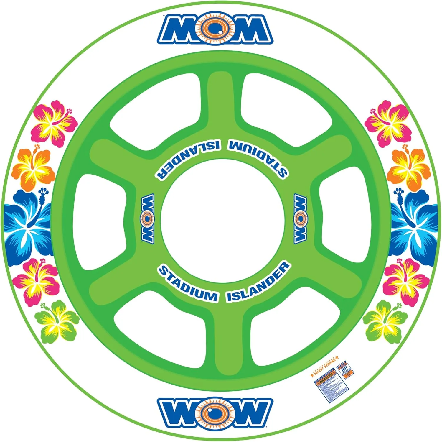 WOW World of Watersports Stadium Islander, HUGE Heavy Duty Floating Island with Mesh Seating and Backrest