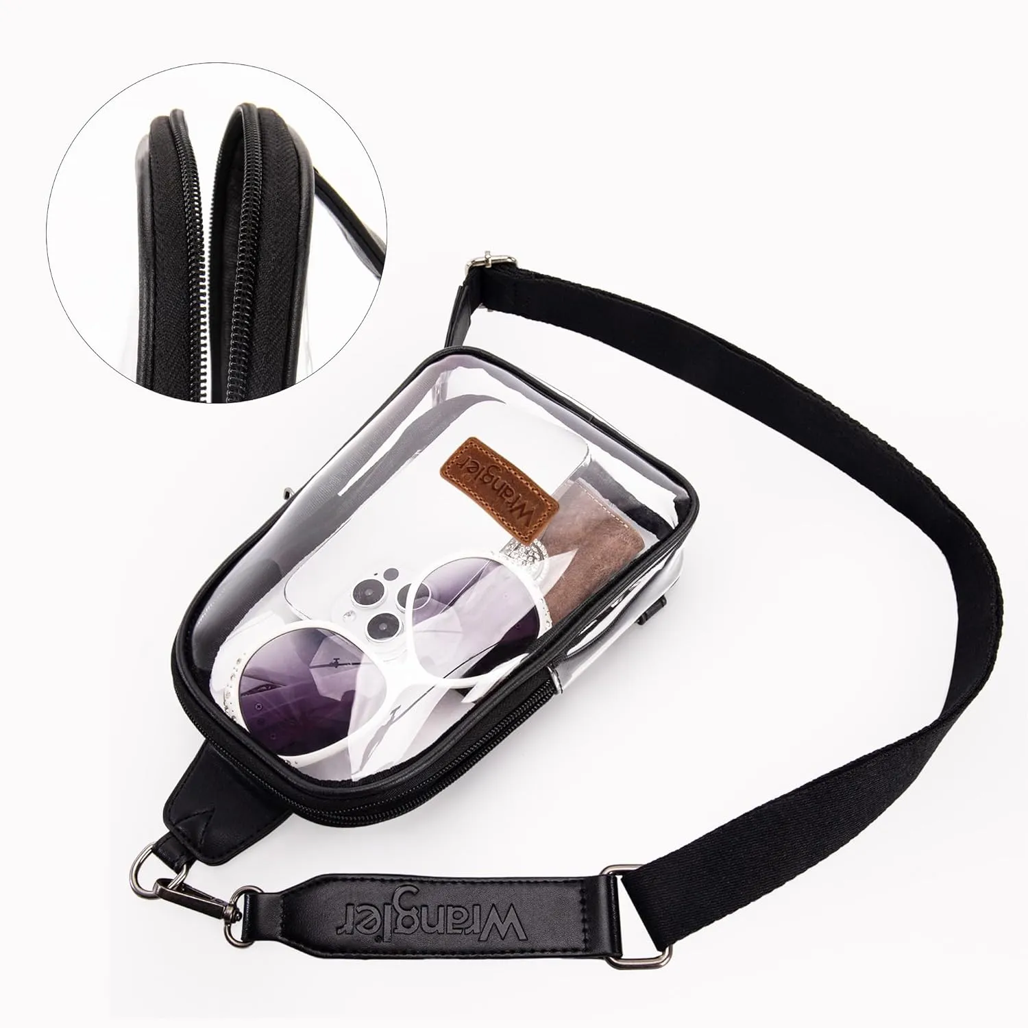 Wrangler Crossbody Clear Sling Bags for Women Stadium Approved Cross Body Purse for Sports Events Concerts