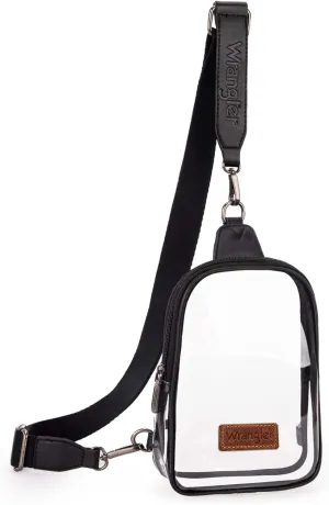 Wrangler Crossbody Clear Sling Bags for Women Stadium Approved Cross Body Purse for Sports Events Concerts