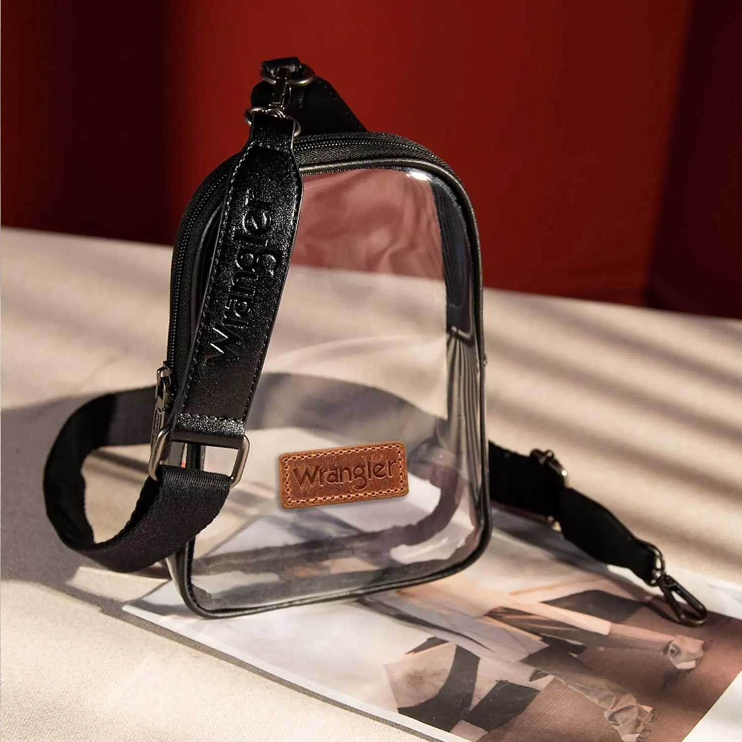 Wrangler Crossbody Clear Sling Bags for Women Stadium Approved Cross Body Purse for Sports Events Concerts
