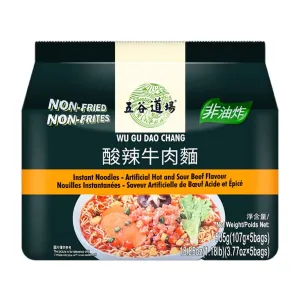 Wu Gu Dao Chang Non-Fried Hot and Sour Beef Instant Noodles - 107g x 5 Packs