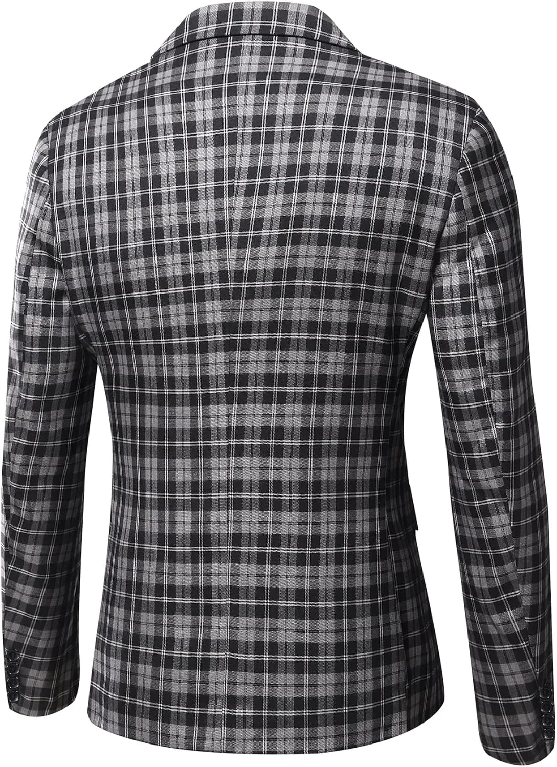 WULFUL Men’s Slim Fit Suit One Button 3-Piece Blazer Dress Business Wedding Party Jacket Vest & Pant