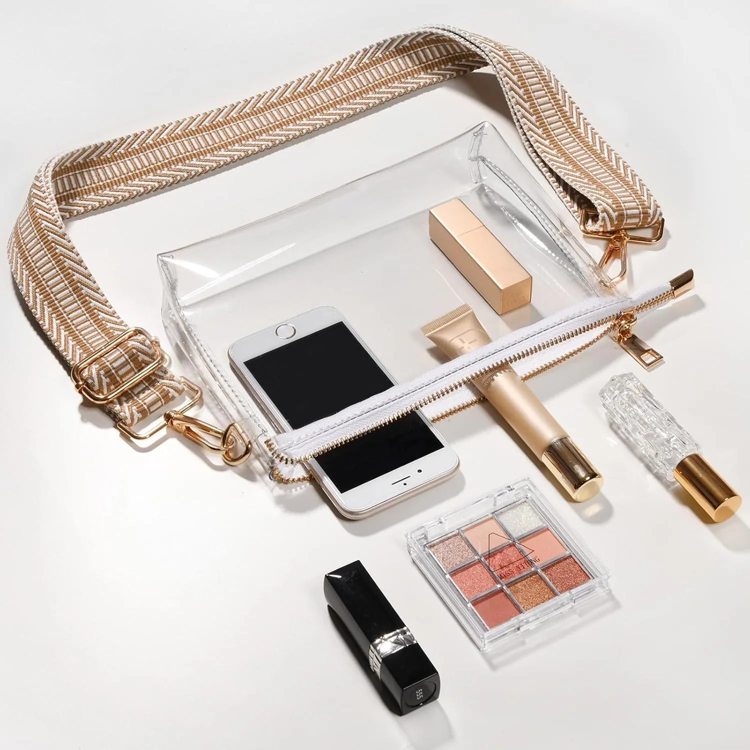 Y&R Direct Cute Clear Bag Purses for Women Stadium Transparent Crossbody Bag with Removable Chain for Sporting Events Concert