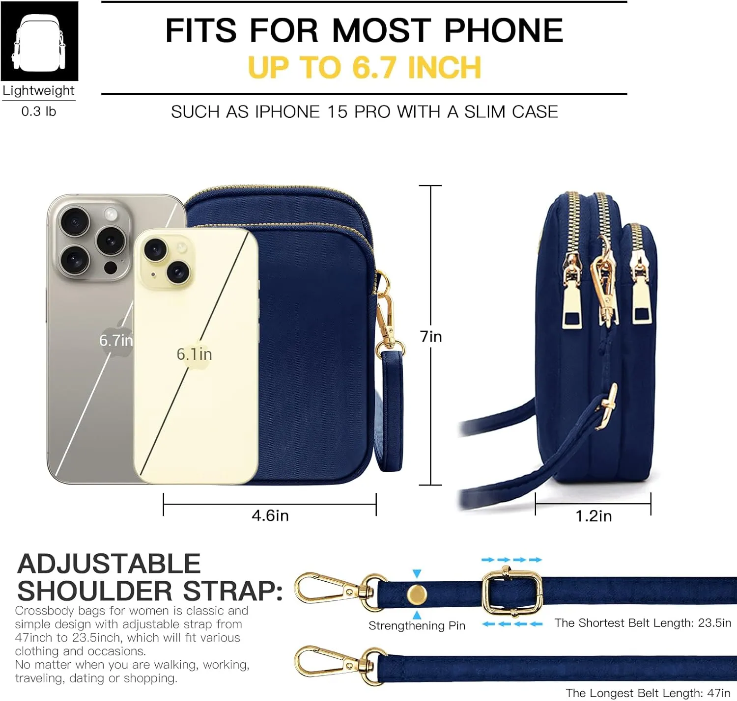 YINHEXI Small Crossbody Bags for Women, Mini Cell Phone Wallet Purse, Shoulder Bag for Women and Men