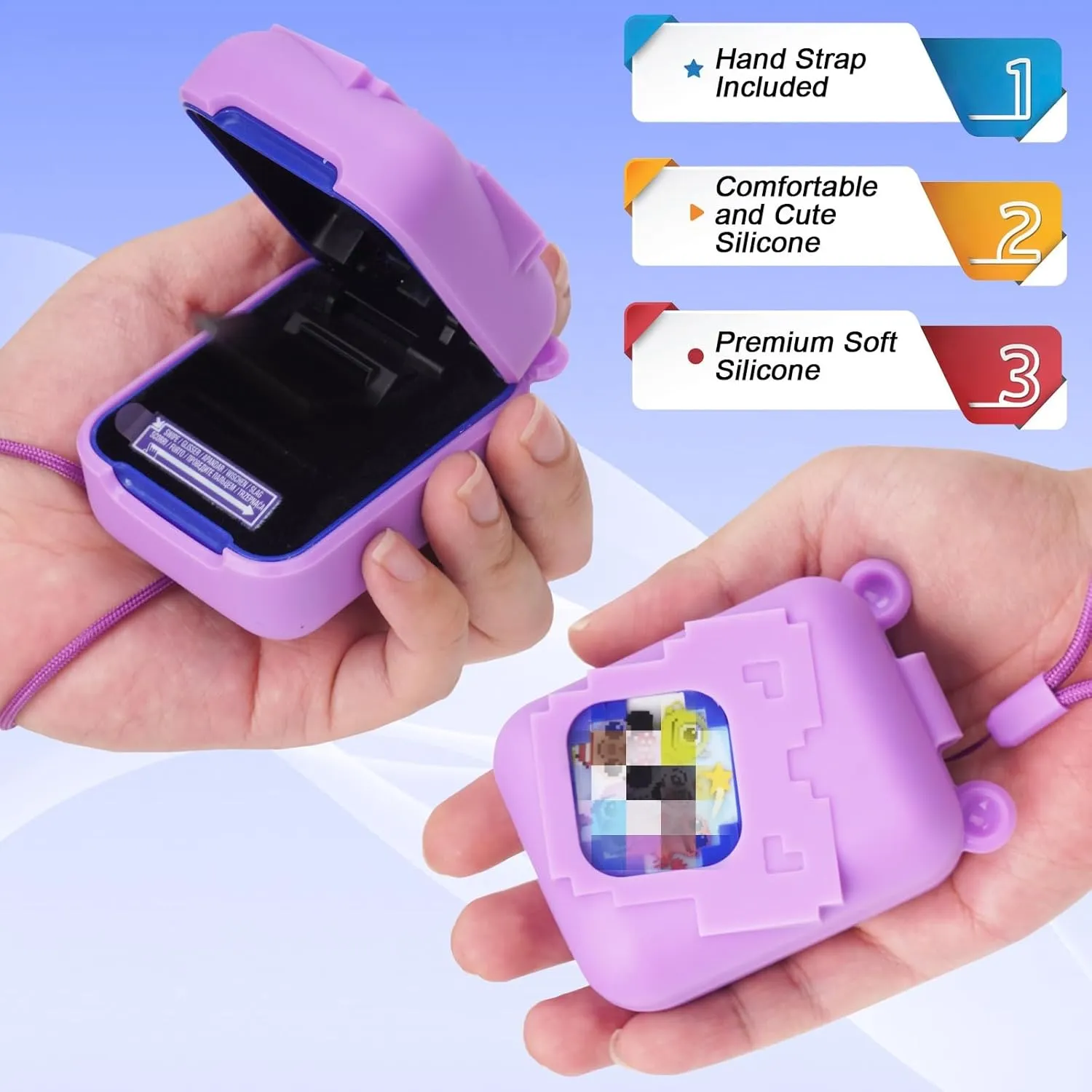 YouKnow Silicone Case for Bitzee Disney Interactive Toy Digital Pet and Case, Protective Skin Sleeve for Bitzee Virtual Electronic Pets Accessories (Case Only) (Purple)