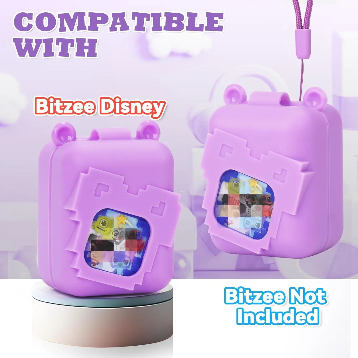 YouKnow Silicone Case for Bitzee Disney Interactive Toy Digital Pet and Case, Protective Skin Sleeve for Bitzee Virtual Electronic Pets Accessories (Case Only) (Purple)