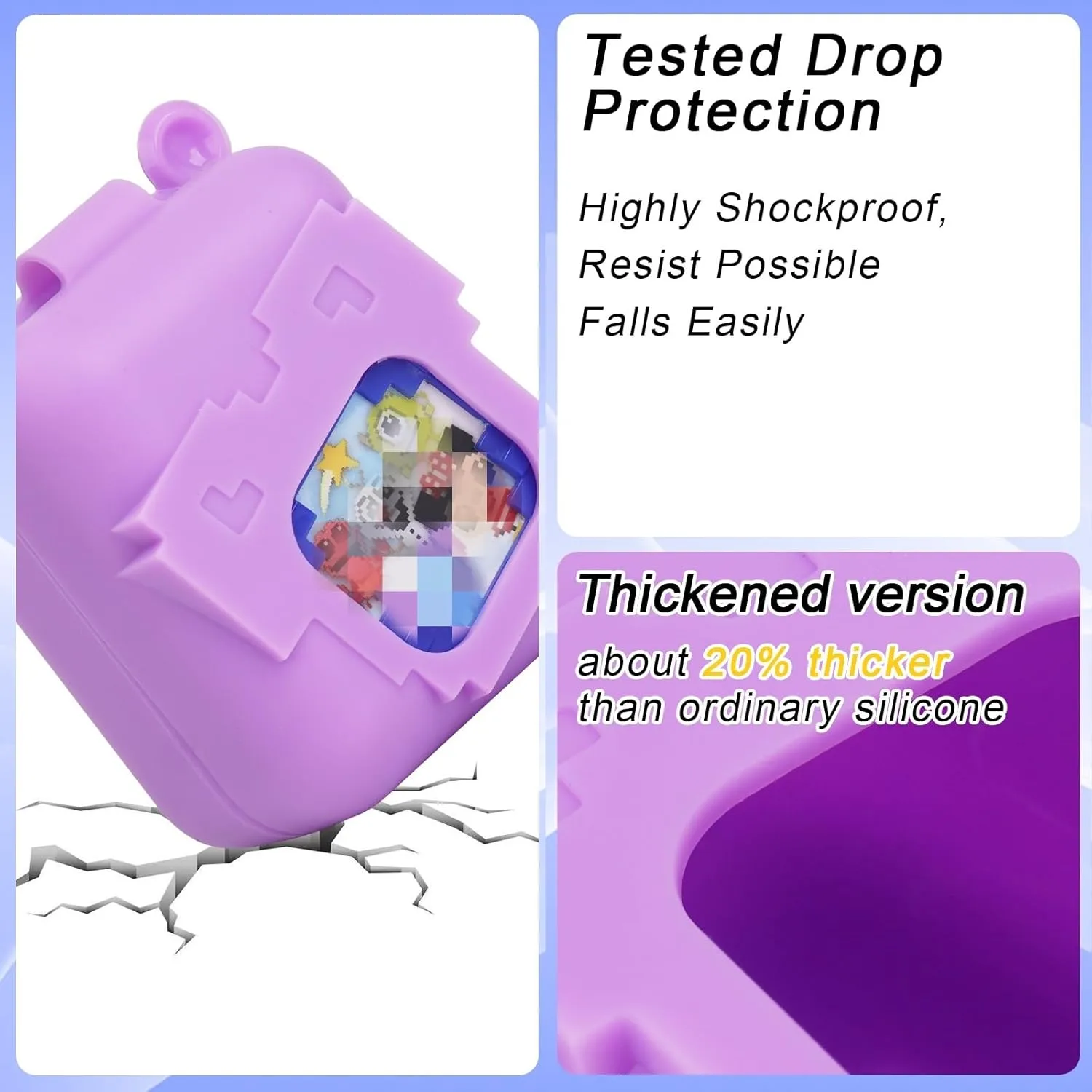 YouKnow Silicone Case for Bitzee Disney Interactive Toy Digital Pet and Case, Protective Skin Sleeve for Bitzee Virtual Electronic Pets Accessories (Case Only) (Purple)