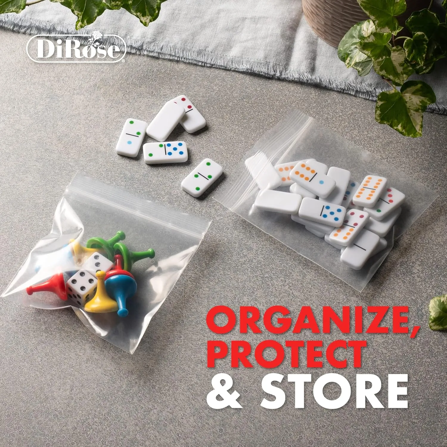 Zip Bags Clear Plastic With Zipper Seal - By DiRose | Resealable, Strong, Thick, Sturdy | For Organizing, Travel, Shipping, Packaging, and Storage | 4X4 | 1000 Pack